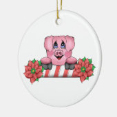Kerstmis-pig Keramisch Ornament (Links)