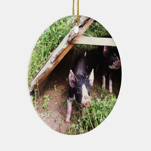 Kerstmis-pig Keramisch Ornament (Rechts)