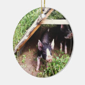 Kerstmis-pig Keramisch Ornament (Links)