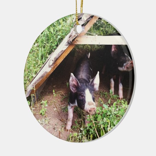 Kerstmis-pig Keramisch Ornament (Links)