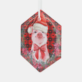 Kerstmis Piglet Wreater Buffalo Play Glas Ornament (Voorkant links)