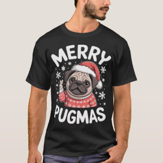Kerstmis Pijama voor Santa Pug Honden Kerst Pugs V T-shirt