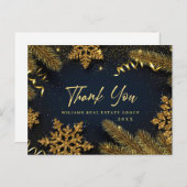 Kerstmis Pine Corporate Dank je feestdag Kaart (Voorkant / Achterkant)