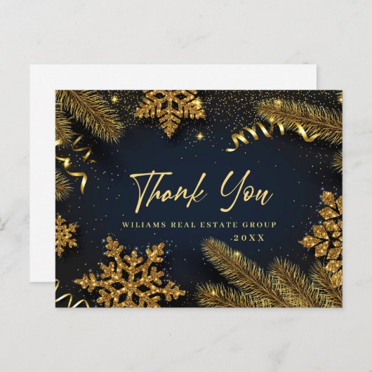 Kerstmis Pine Corporate Dank je feestdag Kaart (Voorkant / Achterkant)