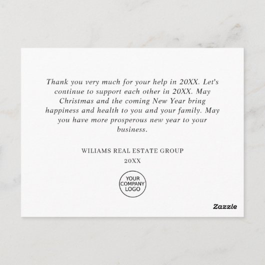 Kerstmis Pine Corporate Dank je feestdag Kaart (Achterkant)