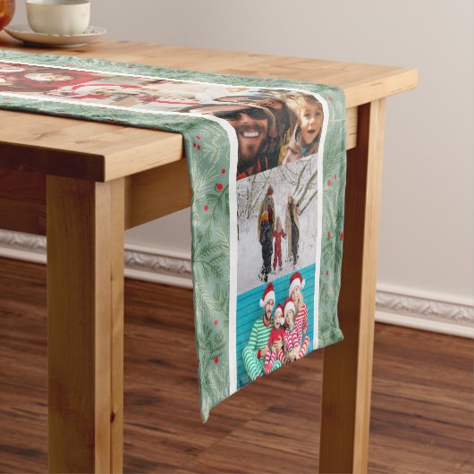 Kerstmis Pine Foliage Holiday Korte Tafelloper (Voorbeeld)