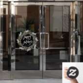Kerstmis Pinecone Wreath Prettige feestdagen Raamsticker (Kantoordeur)