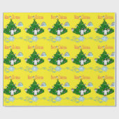 Kerstmis Pinguïn Gele Inpakpapier (Vlak)