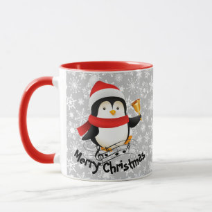 Kerstmis pinguïn gepersonaliseerd mok