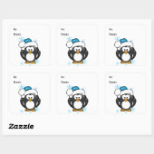 Kerstmis Pinguin Gift Label Sticker (Vel)