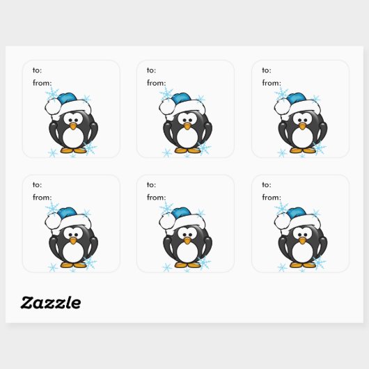 Kerstmis Pinguin Gift Label Sticker (Vel)