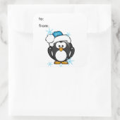 Kerstmis Pinguin Gift Label Sticker (Tas)