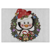 Kerstmis Pinguin Holiday Wreath Snijplank (Voorkant)