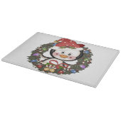 Kerstmis Pinguin Holiday Wreath Snijplank (Hoek)