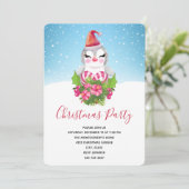 Kerstmis-pinguïn in Santa Hat Party Kaart (Staand voorkant)