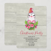 Kerstmis-pinguïn in Santa Hat Party Kaart (Voorkant / Achterkant)