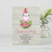 Kerstmis-pinguïn in Santa Hat Party Kaart (Staand voorkant)
