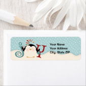 Kerstmis Pinguïn Joy Adres Etiket (Insitu)