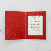 Kerstmis pinguïn met rode jas kaart (Binnen)