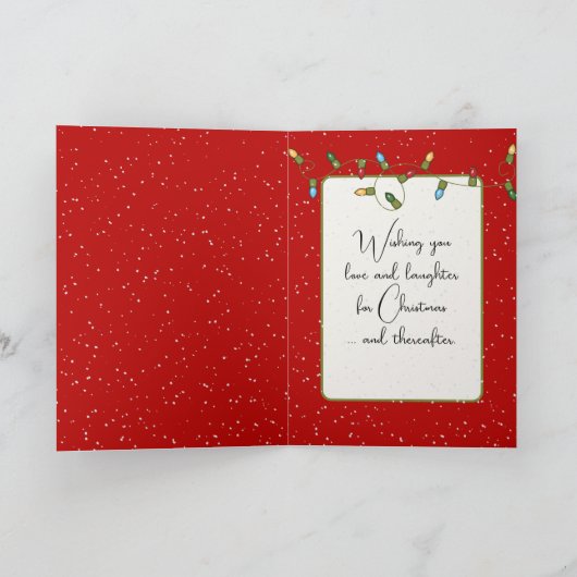 Kerstmis pinguïn met rode jas kaart (Binnen)