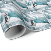 Kerstmis pinguïn met Sinterklaas Pet Cadeaupapier (Rol Hoek)