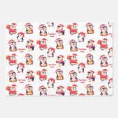Kerstmis Pinguïn naam Inpakpapier Vel (Voorkant)