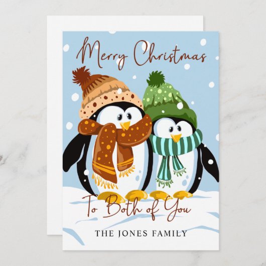 Kerstmis-pinguïns Winter-feestdag Feestdagenkaart (Voorkant / Achterkant)