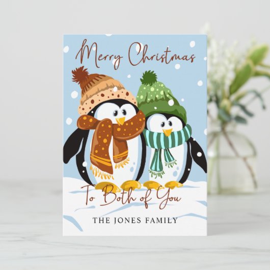 Kerstmis-pinguïns Winter-feestdag Feestdagenkaart (Staand voorkant)