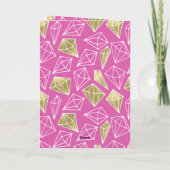 Kerstmis Pink Gouden Diamanten Kaart (Achterkant)