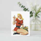 Kerstmis Pinup Feestdagenkaart (Staand voorkant)