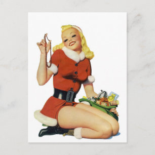 Kerstmis Pinup Feestdagenkaart