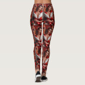 Kerstmis Pinup Santa Claus Lady Patroon Leggings (Achterkant)