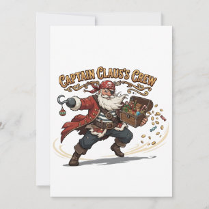 Kerstmis Piratenbemanning van Kapitein Claus Feestdagenkaart