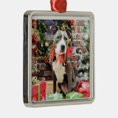Kerstmis - Pitbull - Charm Metalen Ornament (Rechts)