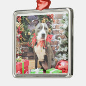 Kerstmis - Pitbull - Charm Metalen Ornament (Links)