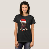 Kerstmis pitbull in kerstmuts Kerstmis T-shirt (Voorkant volledig)