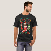 Kerstmis Pitbull Sock Kerstmis Rendier Kerstman EL T-shirt (Voorkant volledig)