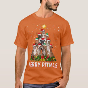 Kerstmis Pitmas Pitbull Hond Lelijke Kerst Sweater T-shirt