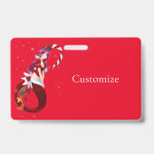 Kerstmis Pixie Zeemeermin Thunder_Cove Badge (Achterkant)