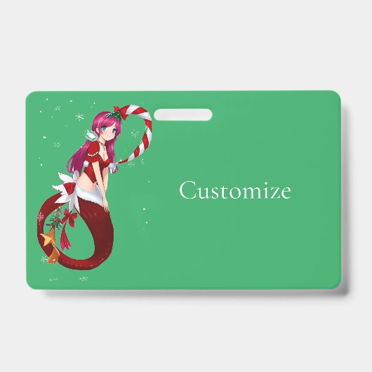 Kerstmis Pixie Zeemeermin Thunder_Cove Badge (Voorzijde)