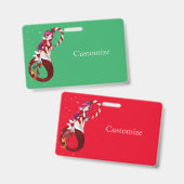 Kerstmis Pixie Zeemeermin Thunder_Cove Badge (Voor- en achterkant)