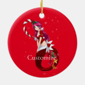 Kerstmis Pixie Zeemeermin Thunder_Cove Keramisch Ornament (Achterkant)