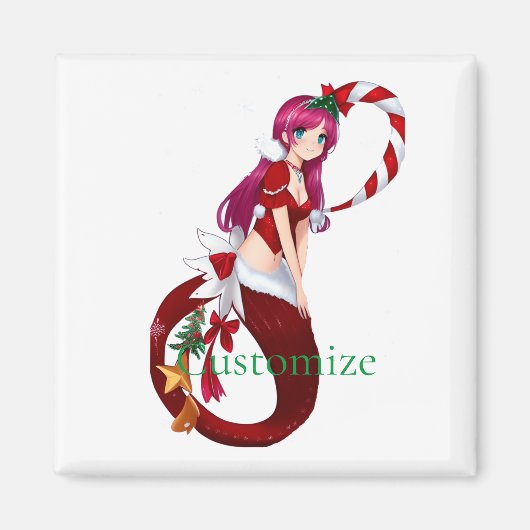 Kerstmis Pixie Zeemeermin Thunder_Cove Magneet (Voorkant)