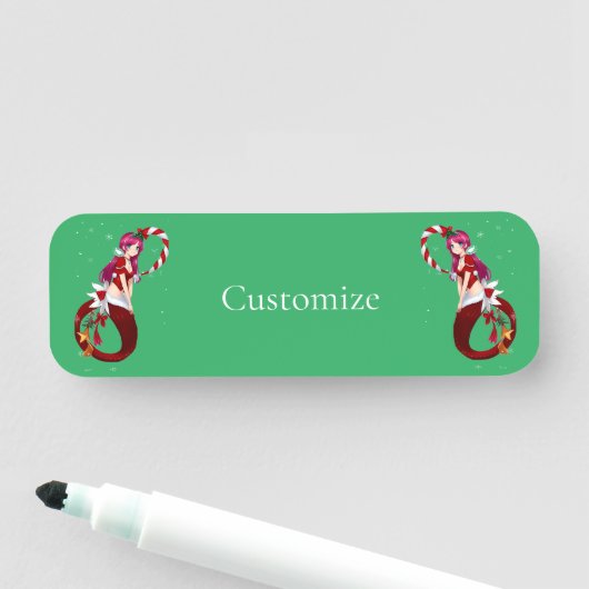 Kerstmis Pixie Zeemeermin Thunder_Cove Naamplaatje (In situ)