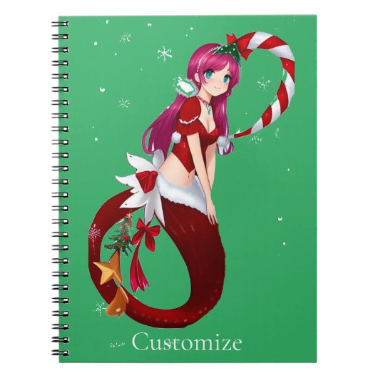 Kerstmis Pixie Zeemeermin Thunder_Cove Notitieboek (Voorkant)
