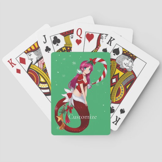 Kerstmis Pixie Zeemeermin Thunder_Cove Pokerkaarten (Achterkant)