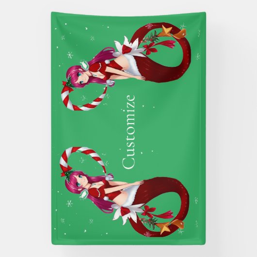 Kerstmis Pixie Zeemeermin Thunder_Cove Spandoek (Verticaal)
