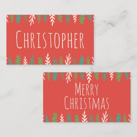 Kerstmis Plaatskaartje (Voorkant / Achterkant)