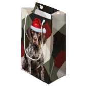 Kerstmis Plaid Duitse Staande Hond Klein Cadeauzakje (Voorkant Gekanteld)