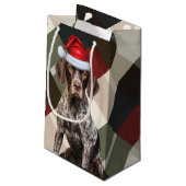 Kerstmis Plaid Duitse Staande Hond Klein Cadeauzakje (Achterkant Gekanteld)